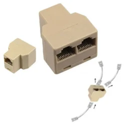 SPLITTER LAN RETE SDOPPIATORE RJ45 1 A 2 PORTE CONNETTORE ETHERNET MAXTECH SP-AD03