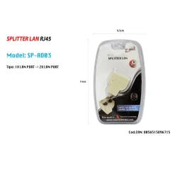 SPLITTER LAN RETE SDOPPIATORE RJ45 1 A 2 PORTE CONNETTORE ETHERNET MAXTECH SP-AD03