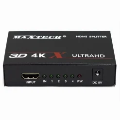 SPLITTER SDOPPIATORE 4 PORTE HDMI FULL HD 1080P PER TV PS3 XBOX 3D 4K MAXTECH DK-104C