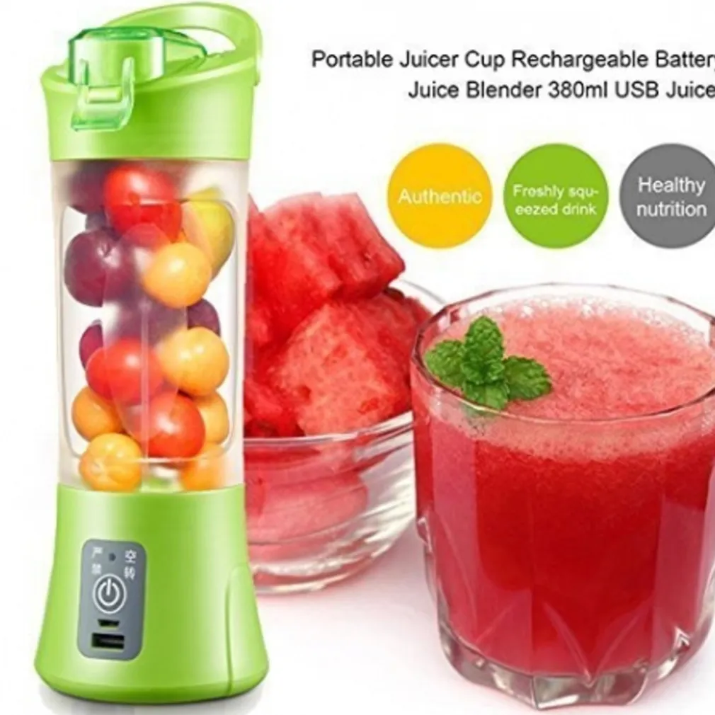 SPREMIAGRUMI ELETTRICO PORTATILE USB BORRACCIA FRULLATORE POWERBANK BATTERIA