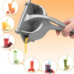 SPREMIAGRUMI MANUALE A LEVA IN ALLUMINIO CON CONTENITORE RACCOGLI SUCCO PREMUTA