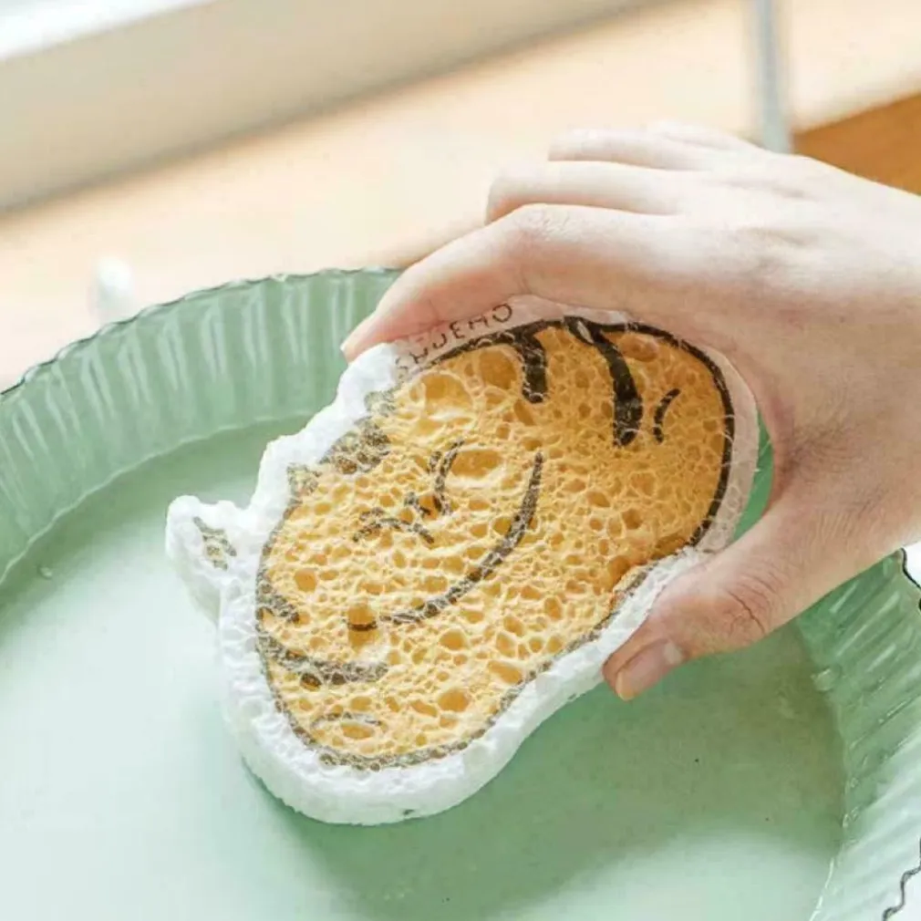 SPUGNA MAGICA ECOLOGICA IN PASATA DI LEGNO PULIZIA BAGNO CUCINA A FORMA ANIMALI