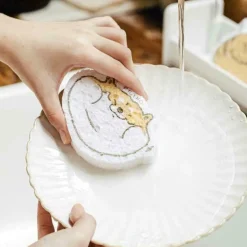 SPUGNA MAGICA ECOLOGICA IN PASATA DI LEGNO PULIZIA BAGNO CUCINA A FORMA ANIMALI