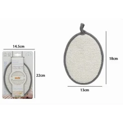 SPUGNA PER DOCCIA BAGNO ESFOLIANTE CURA PELLE CORPO 13 X 18CM GRIGIA OVALE 79647