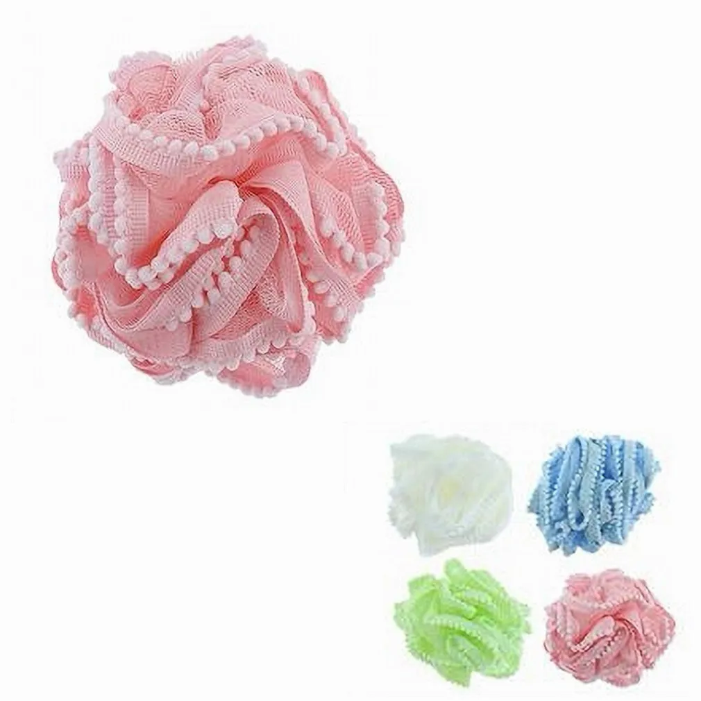 SPUGNA RETINA DOCCIA BAGNO SPUGNETTA A RETE CON POMPON PIZZO PELLE CORPO 10684
