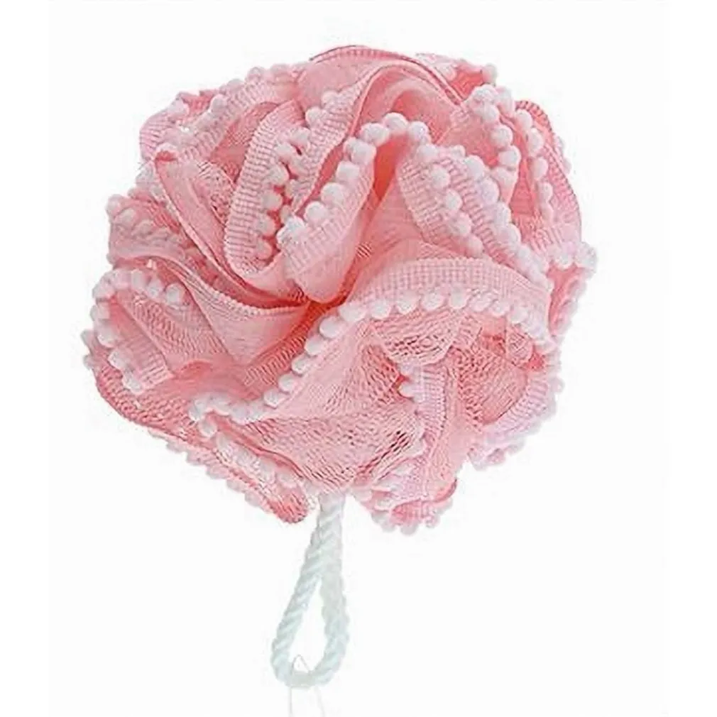 SPUGNA RETINA DOCCIA BAGNO SPUGNETTA A RETE CON POMPON PIZZO PELLE CORPO 10684