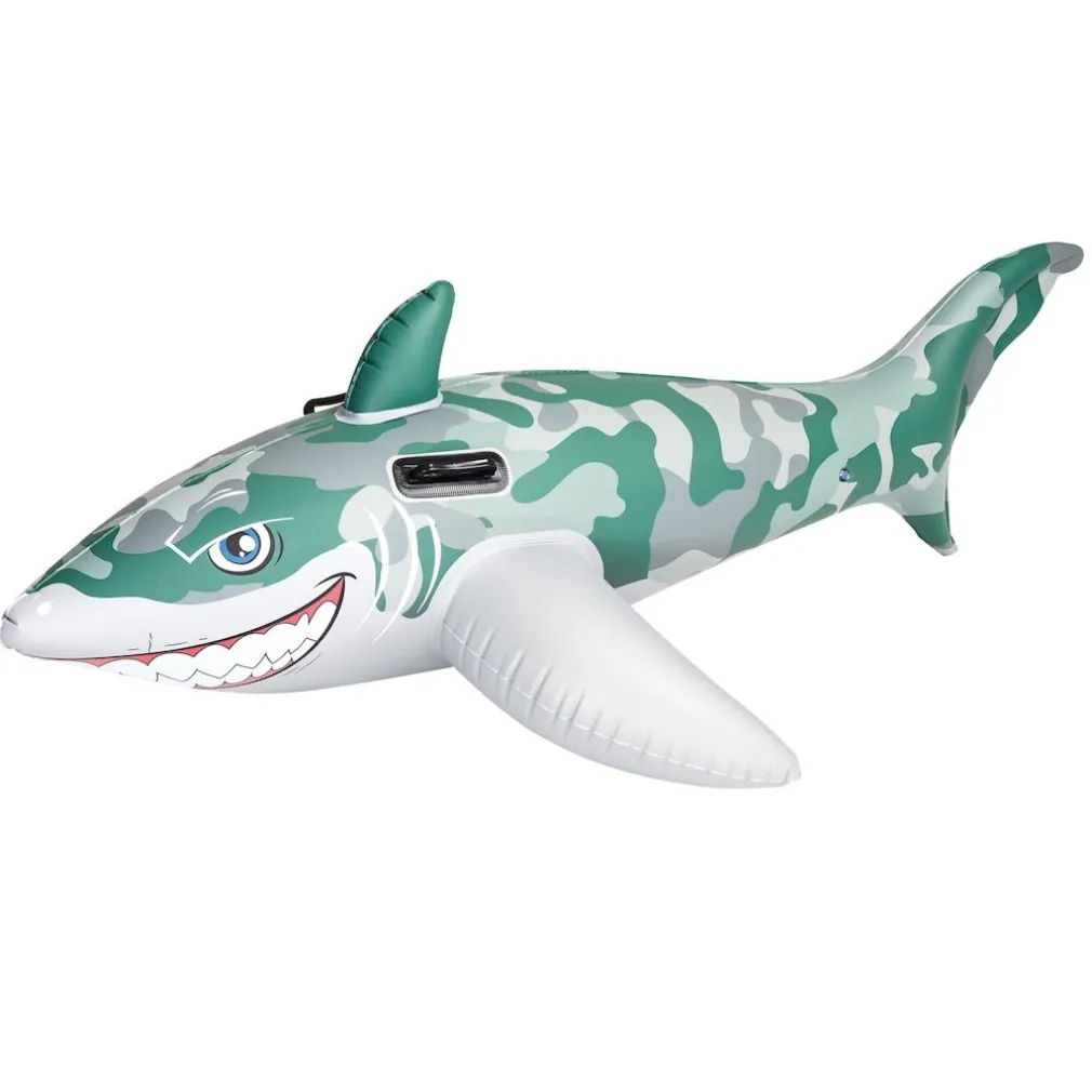 SQUALO CAVALCABILE GIOCO GONFIABILE PER BAMBINI 183X102CM MARE PISCINA