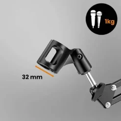 STAFFA BRACCIO SOSPENSIONE IN METALLO SUPPORTO MICROFONO CLIP SCRIVANIA HD3283