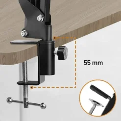 STAFFA BRACCIO SOSPENSIONE IN METALLO SUPPORTO MICROFONO CLIP SCRIVANIA HD3283