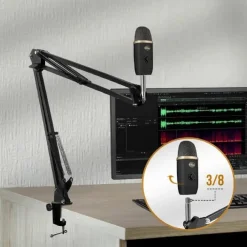 STAFFA BRACCIO SOSPENSIONE IN METALLO SUPPORTO MICROFONO CLIP SCRIVANIA HD3283