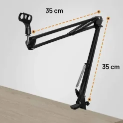 STAFFA BRACCIO SOSPENSIONE IN METALLO SUPPORTO MICROFONO CLIP SCRIVANIA HD3283