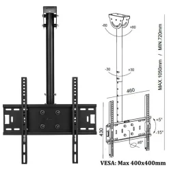 STAFFA PORTA TV MONITOR DA 37