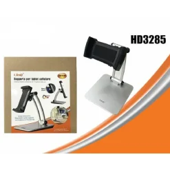 STAFFA SUPPORTO DA TAVOLO IN ALLUMINIO PER SMARTPHONE TABLET PIEGHEVOLE HD3285