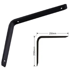 STAFFE ANGOLARI 2PZ SUPPORTO STAFFA ANGOLARE REGGIMENSOLE 250 X 200 X 30 MM NERO