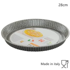 STAMPO CROSTATA ROTONDA CON BORDO FESTONATA TEGLIA Ø28CM ANTIADERENTE ANTIGRAFFIO 037111M
