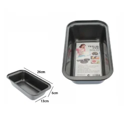 STAMPO TEGLIA TORTIERA PER DOLCE TORTA ANTIADERENTE RETTANGOLARE 13X26X6CM 59950
