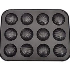 STAMPO TEGLIA VASSOIO ANTIADERENTE 12 MUFFIN CUPCAKE DOLCI CONCHIGLIE