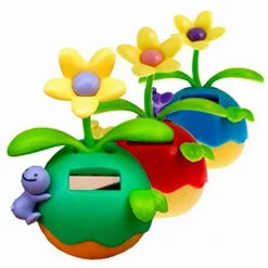 STATUETTA OSCILLANTE AD ENERGIA SOLARE VASO FIORE MARGHERITA DONDOLO MOVIMENTO AUTO