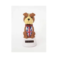 STATUETTA OSCILLANTE AD ENERGIA SOLARE CANE CON BANDIERA DONDOLO MOVIMENTO AUTO