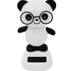 STATUETTA OSCILLANTE AD ENERGIA SOLARE PANDA OCCHIALI DONDOLO MOVIMENTO PER AUTO