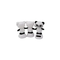 STATUETTA OSCILLANTE AD ENERGIA SOLARE PANDA OCCHIALI DONDOLO MOVIMENTO PER AUTO