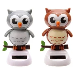 STATUETTA OSCILLANTE AD ENERGIA SOLARE GUFO GUFETTO DONDOLO MOVIMENTO PER AUTO