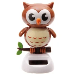 STATUETTA OSCILLANTE AD ENERGIA SOLARE GUFO GUFETTO DONDOLO MOVIMENTO PER AUTO