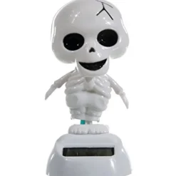 STATUETTA OSCILLANTE AD ENERGIA SOLARE SCHELETRO TESCHIO DONDOLO MOVIMENTO