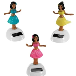 STATUETTA OSCILLANTE AD ENERGIA SOLARE HULA-GIRL HAWAIANA DONDOLO MOVIMENTO AUTO