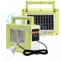 STAZIONE DI ENERGIA SOLARE PORTATILE GENERATORE DI EMERGENZA LUCE A LED E AUDIO