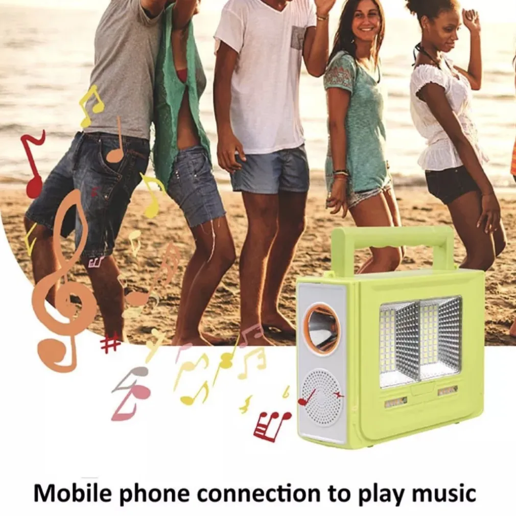 STAZIONE DI ENERGIA SOLARE PORTATILE GENERATORE DI EMERGENZA LUCE A LED E AUDIO