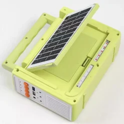 STAZIONE DI ENERGIA SOLARE PORTATILE GENERATORE DI EMERGENZA LUCE A LED E AUDIO