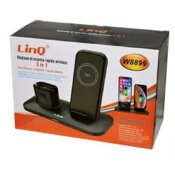 STAZIONE DI RICARICA RAPIDA WIRELESS 3 IN 1 PER IPHONE APPLE WATCH AIRPODS W8899