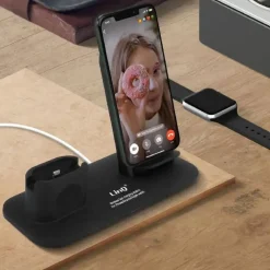 STAZIONE DI RICARICA RAPIDA WIRELESS 3 IN 1 PER IPHONE APPLE WATCH AIRPODS W8899