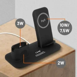 STAZIONE DI RICARICA RAPIDA WIRELESS 3 IN 1 PER IPHONE APPLE WATCH AIRPODS W8899