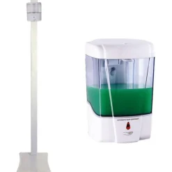 STAZIONE IGIENIZZANTE COMPLETA DI COLONNINA E DOSATORE GEL SAPONE AUTOMATICO