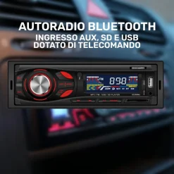 STEREO AUTO AUTORADIO BLUETOOTH INGRESSO AUX, SD E USB 4 X 45W CON TELECOMANDO