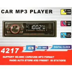 STEREO AUTO BLUETOOTH AUTORADIO FM MP3 USB SD AUX SD CARD VIVAVOCE 40W 4217