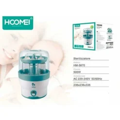 STERILIZZATORE DI BOTTIGLIE BIBERON ELETTRICO A VAPORE 500 WATT NEONATO BAMBINO