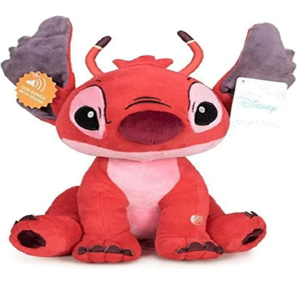 STITCH MORBIDO PELUCHE PARLANTE ROSSO 35 CM PUPAZZO SONORO BAMBINI LILO & STITCH
