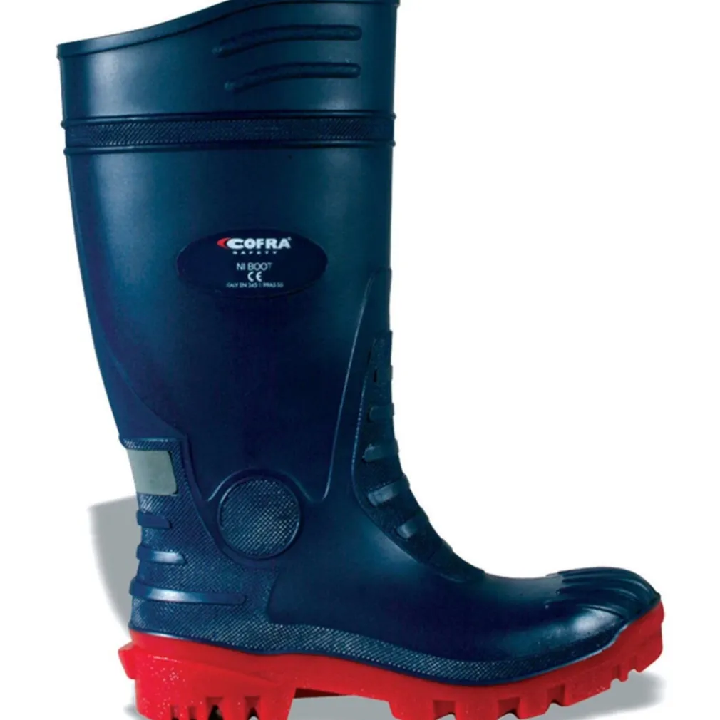 STIVALE BLU S5 TYPHOON COFRA DA LAVORO ANTINFORTUNISTICA GAMBALE: PVC ERGO COFRA