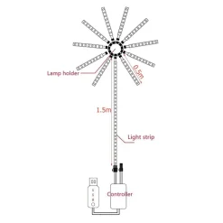 STRIP LED ADESIVA EFFETTO FUOCHI D'ARTIFICIO CONTROLLO SMART A TEMPO DI MUSICA