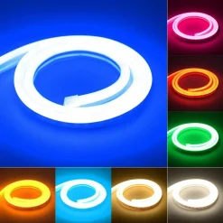 STRIP LED FLUORESCENTE EFFETTO TUBO NEON COLORATO IMPERMEABILE IN SILICONE DC12V