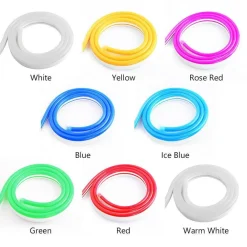 STRIP LED FLUORESCENTE EFFETTO TUBO NEON COLORATO IMPERMEABILE IN SILICONE DC12V