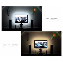 STRIP LED LUCE FREDDA STRISCIA 90 CM USB PER RETROILLUMINAZIONE TELEVISORE TV