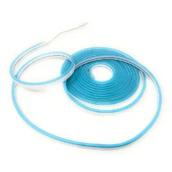 STRIP LED NEON FLESSIBILE STRISCIA DECORATIVA 5 MT IP65 LUCE CELESTE U-12V-CE