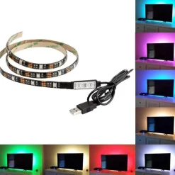 STRIP LED STRISCIA USB 100CM L5 6.48W 5V PER RETROILLUMINAZIONE TELEVISORE TV