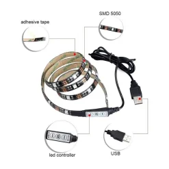 STRIP LED STRISCIA USB 100CM L5 6.48W 5V PER RETROILLUMINAZIONE TELEVISORE TV