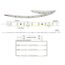 STRIP STRISCIA RIGIDA BARRA 1 METRO A LED 5630 7020 5050 13W 72 LED CALDA FREDDA