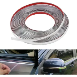 STRISCE CROMATE AUTO 10MMX5MT UNIVERSALE PORTIERA PARAURTI PROTEZIONE AUTOADESIVA
